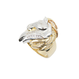14K Gold  Men's Fancy Horse Face CZ Ring - Grace Fine Gold