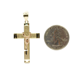 14K Gold Tri –Color Rosario Cross Charm - Grace Fine Gold