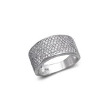 14K White Gold  Ladies Fancy band CZ Ring - Grace Fine Gold