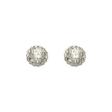 14K White Gold Fancy Round Solitaire CZ Stud Earrings - Grace Fine Gold