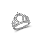 14K White Gold Ladies Fancy Tiara CZ Ring - Grace Fine Gold