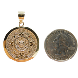 14K Yellow Gold Aztec calendar charm - Grace Fine Gold
