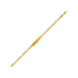 14K Yellow gold 3.5mm(80G) Kids Hollow Figaro ID Bracelet - Grace Fine Gold