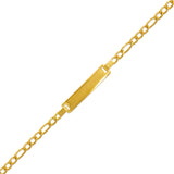 14K Yellow gold 3.5mm(80G) Kids Hollow Figaro ID Bracelet - Grace Fine Gold