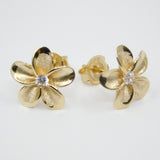14K Yellow Gold Daisy  Stud Earrings - Grace Fine Gold