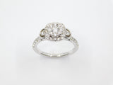 14K White Gold Halo Diamond Ring - Grace Fine Gold