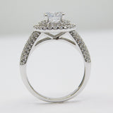 14K White Gold Solitaire Double Halo CZ Ring - Grace Fine Gold