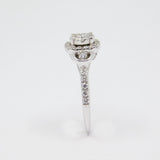14K White Gold Halo Diamond Ring - Grace Fine Gold