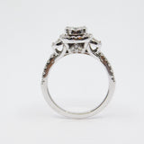 14K White Gold Halo Diamond Ring - Grace Fine Gold