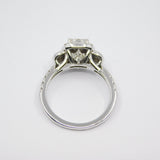 14K White Gold Halo Diamond Ring - Grace Fine Gold