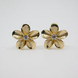 14K Yellow Gold Daisy  Stud Earrings - Grace Fine Gold