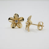 14K Yellow Gold Daisy  Stud Earrings - Grace Fine Gold