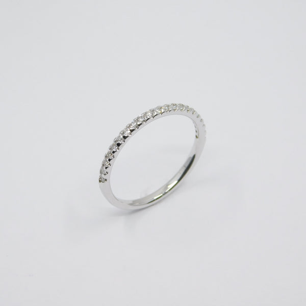 14K White Gold Prong Set Half Eternity diamond Ring - Grace Fine Gold
