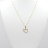14K Yellow Gold Fancy Heart CZ Necklace - Grace Fine Gold