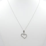 14K White Gold Fancy Heart CZ Necklace - Grace Fine Gold