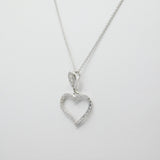 14K White Gold Fancy Heart CZ Necklace - Grace Fine Gold