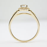 14K Yellow Gold Ladies Solitaire Halo CZ Ring - Grace Fine Gold