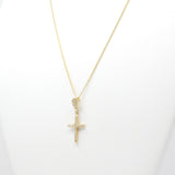 14K Yellow Gold  Fancy Cross CZ Necklace - Grace Fine Gold