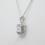 14K White Gold Fancy Princess Cut CZ Necklace - Grace Fine Gold