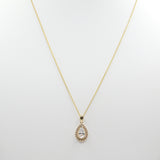 14K Yellow Gold  Fancy Teardrop CZ Necklace - Grace Fine Gold