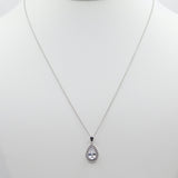 14K White Gold  Fancy Teardrop CZ Necklace - Grace Fine Gold