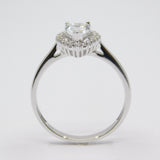 14K White Gold Fancy Teardrop Solitaire CZ Ring - Grace Fine Gold