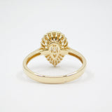 14K Yellow Gold Fancy Teardrop Solitaire CZ Ring - Grace Fine Gold
