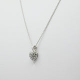 14K White Gold 7mm Fancy Heart CZ Necklace - Grace Fine Gold