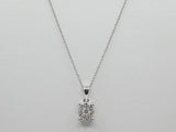 14K White Gold Halo Diamond Necklace - Grace Fine Gold