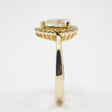 14K Yellow Gold Fancy Teardrop Solitaire CZ Ring - Grace Fine Gold