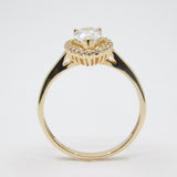 14K Yellow Gold Fancy Teardrop Solitaire CZ Ring - Grace Fine Gold