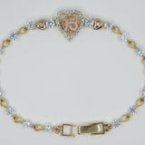 14K Gold 15Anos Heart CZ Set Bracelet - Grace Fine Gold