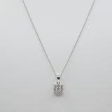 14K White Gold Halo Diamond Necklace - Grace Fine Gold
