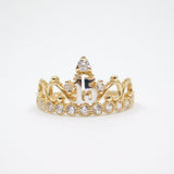 14K Yellow Gold 15 Anos Crown CZ Ring - Grace Fine Gold