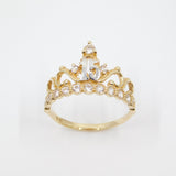 14K Yellow Gold 15 Anos Crown CZ Ring - Grace Fine Gold