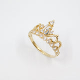 14K Yellow Gold 15 Anos Crown CZ Ring - Grace Fine Gold