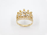 14K Yellow Gold 15 Anos Crown CZ Ring - Grace Fine Gold