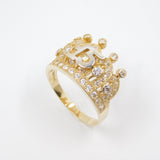 14K Yellow Gold 15 Anos Crown CZ Ring - Grace Fine Gold