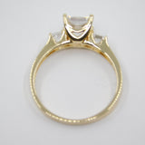 14K Yellow Gold Ladies Princess Cut Solitaire CZ Ring - Grace Fine Gold