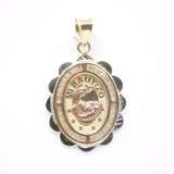 14K Tri- Color Gold D.C With CZ Baptism Charm - Grace Fine Gold