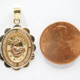 14K Tri- Color Gold D.C With CZ Baptism Charm - Grace Fine Gold