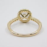 14K Yellow Gold Ladies Fancy Halo Solitaire CZ Ring Gold - Grace Fine Gold