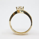14K Yellow Gold Ladies Fancy Solitaire CZ Ring - Grace Fine Gold