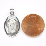 14K White Gold D.C Virgin Mary Guadalupe Oval Charm - Grace Fine Gold