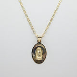 14K Tri-Color Diamond Cut Virgin Mary Guadalupe Necklace - Grace Fine Gold