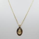 14K Tri-Color Diamond Cut Virgin Mary Guadalupe Necklace - Grace Fine Gold