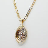 14K Tri-Color Diamond Cut With CZ Jesus Crucifix Necklace - Grace Fine Gold