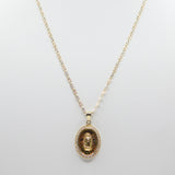 14K Tri-Color Diamond Cut With CZ  Guadalupe Necklace - Grace Fine Gold