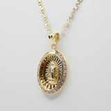 14K Tri-Color Diamond Cut With CZ  Guadalupe Necklace - Grace Fine Gold