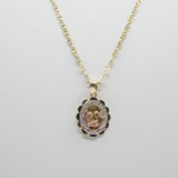 14K Tri- Color D.C Baptism Necklace(small) - Grace Fine Gold